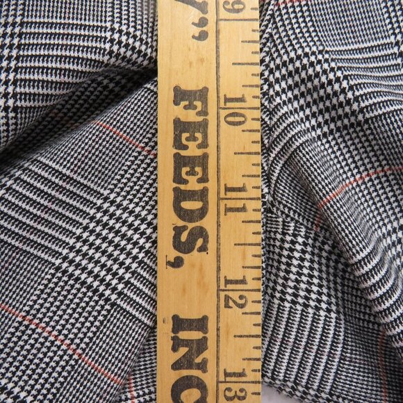 LOFT Pants Womens 10 Gray Plaid High Waist Trouser Wide Leg Stretch Career - Picture 9 of 11